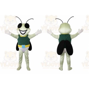 White Bug Mascot Costume with Custom Logo