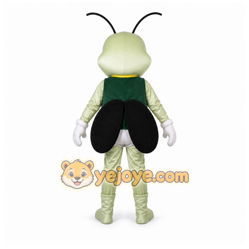 White Bug Mascot Costume with Custom Logo White Bug Mascot Costume with Custom Logo