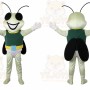 White Bug Mascot Costume with Custom Logo