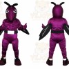 Purple Insect Mascot Costume with Custom Logo