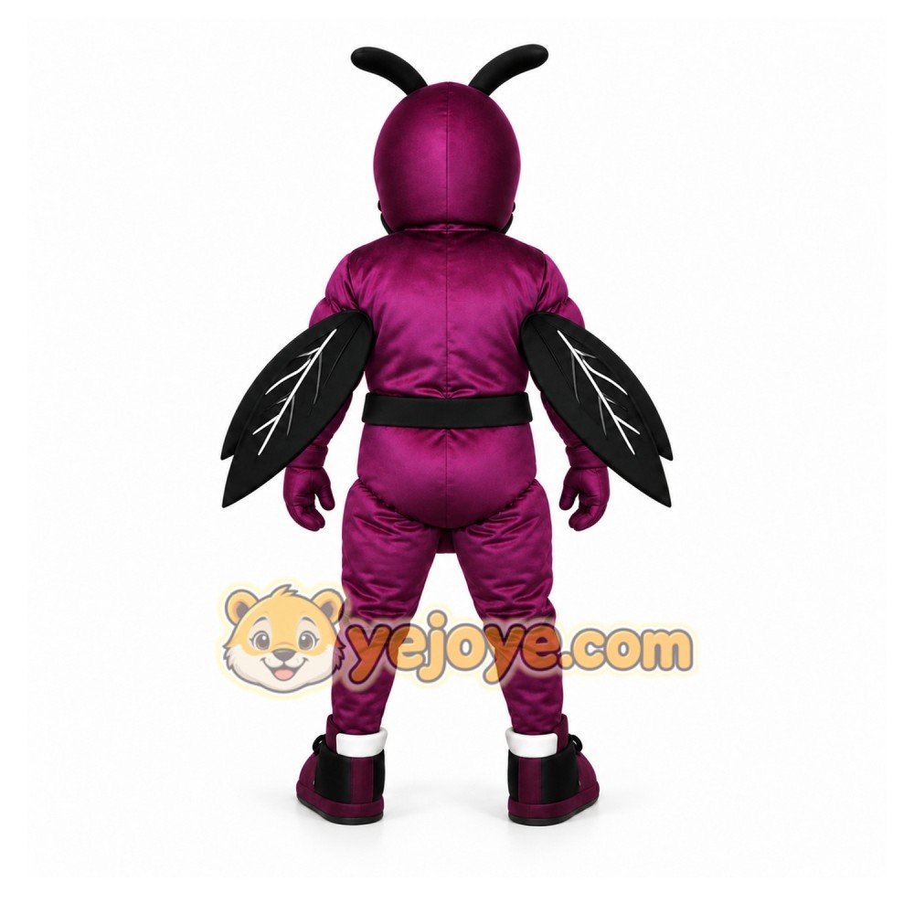 Purple Insect Mascot Costume with Custom Logo Purple Insect Mascot Costume with Custom Logo