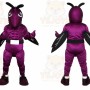 Purple Insect Mascot Costume with Custom Logo