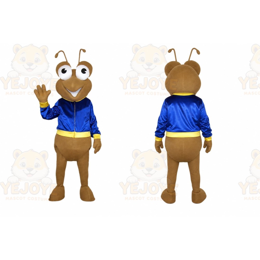 Brown Ant Mascot Costume with Custom Logo