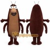 Brown Cockroach Mascot Costume with Custom Logo