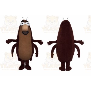Brown Cockroach Mascot Costume with Custom Logo