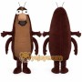Brown Cockroach Mascot Costume with Custom Logo