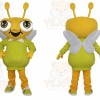 Yellow Bee Mascot Costume with Custom Logo