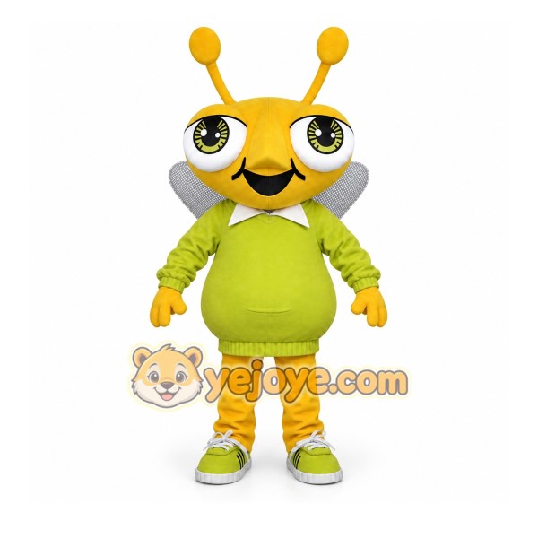 Yellow Bee Mascot Costume with Custom Logo Yellow Bee Mascot Costume with Custom Logo
