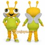 Yellow Bee Mascot Costume with Custom Logo