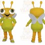 Yellow Bee Mascot Costume with Custom Logo