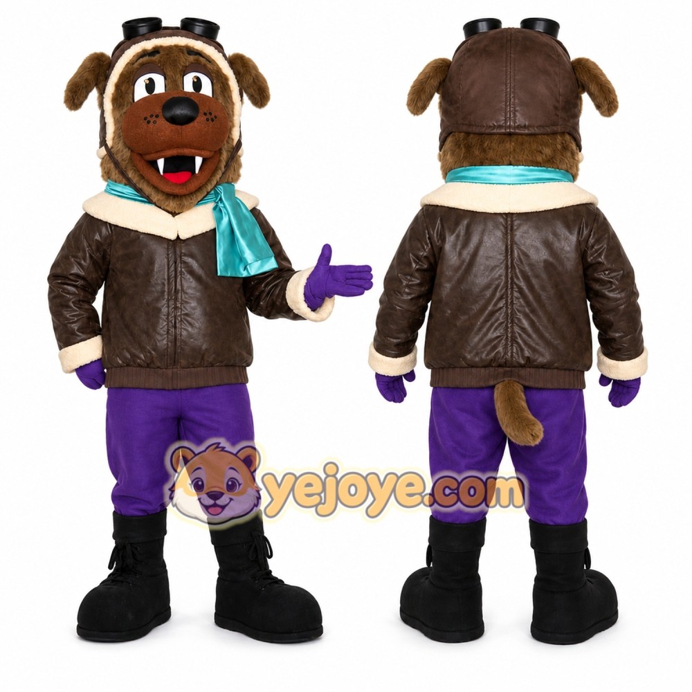Brown Dog Mascot Costume with Custom Logo Brown Dog Mascot Costume with Custom Logo