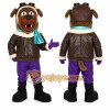 Brown Dog Mascot Costume with Custom Logo Brown Dog Mascot Costume with Custom Logo