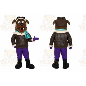 Brown Dog Mascot Costume with Custom Logo