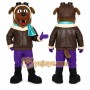 Brown Dog Mascot Costume with Custom Logo