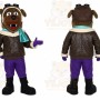 Brown Dog Mascot Costume with Custom Logo