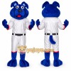 Blue Dog Mascot Costume with Custom Logo