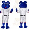 Blue Dog Mascot Costume with Custom Logo