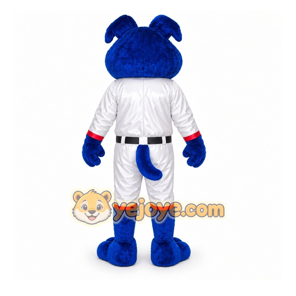 Blue Dog Mascot Costume with Custom Logo