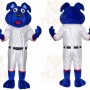 Blue Dog Mascot Costume with Custom Logo