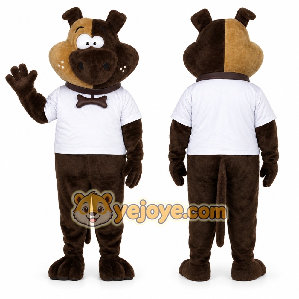 Brown Dog Mascot Costume with Custom Logo Brown Dog Mascot Costume with Custom Logo