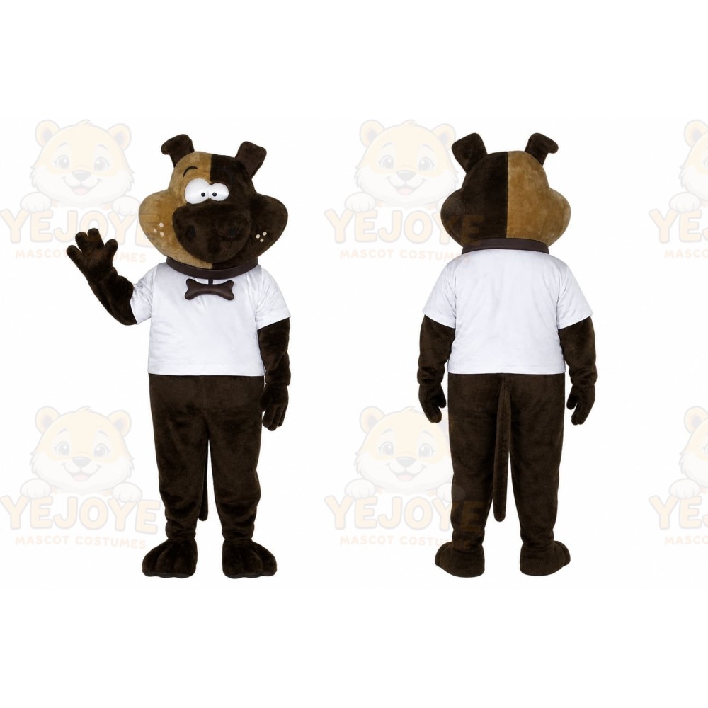 Brown Dog Mascot Costume with Custom Logo