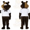 Brown Dog Mascot Costume with Custom Logo