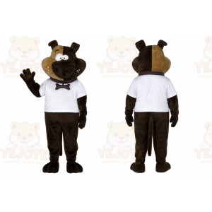 Brown Dog Mascot Costume with Custom Logo