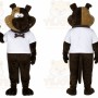 Brown Dog Mascot Costume with Custom Logo