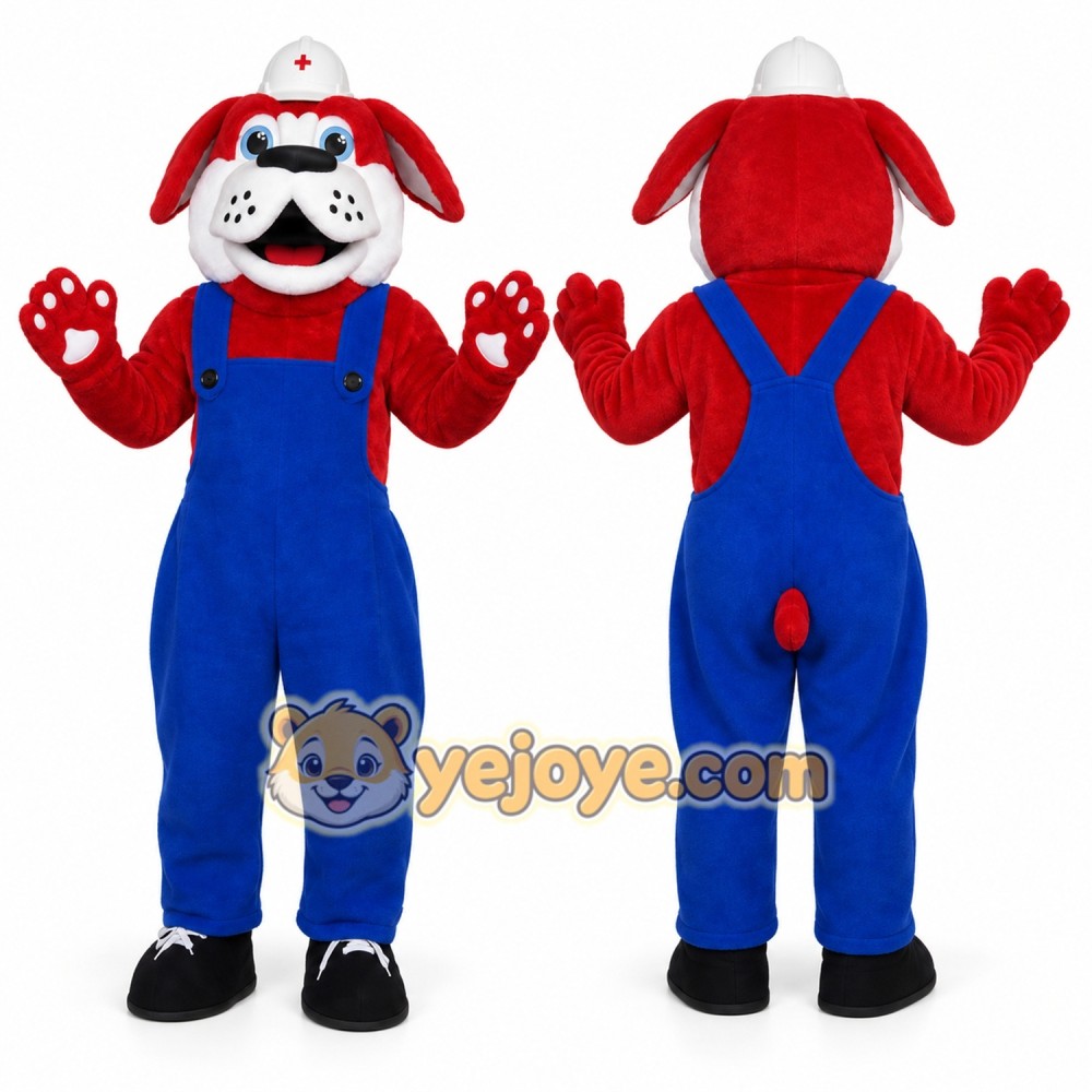 Red Dog Mascot Costume with Custom Logo Red Dog Mascot Costume with Custom Logo