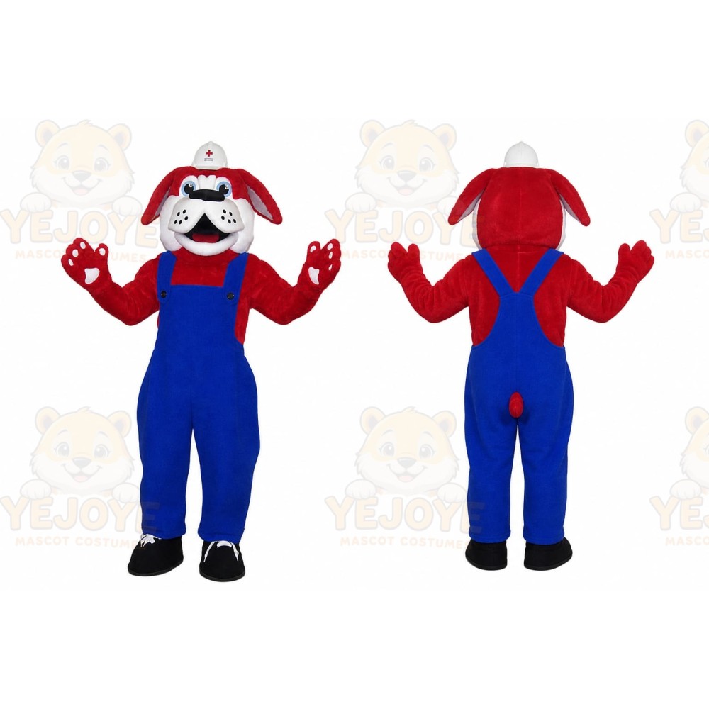Red Dog Mascot Costume with Custom Logo
