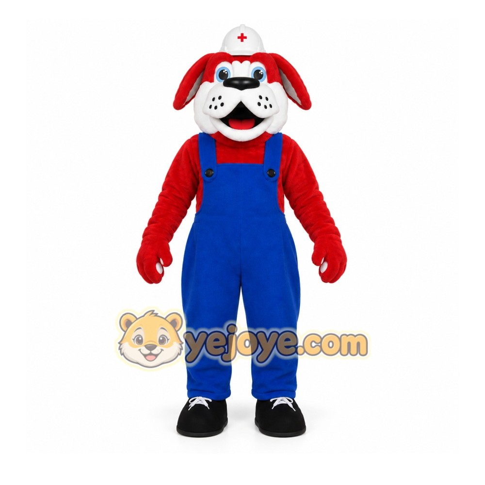 Red Dog Mascot Costume with Custom Logo Red Dog Mascot Costume with Custom Logo