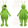 Green Insect Mascot Costume with Custom Logo