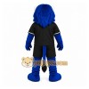 Blue Lion Mascot Costume with Custom Logo