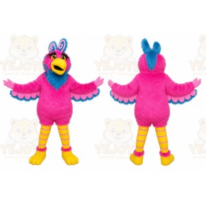 Pink Bird Mascot Costume with Custom Logo