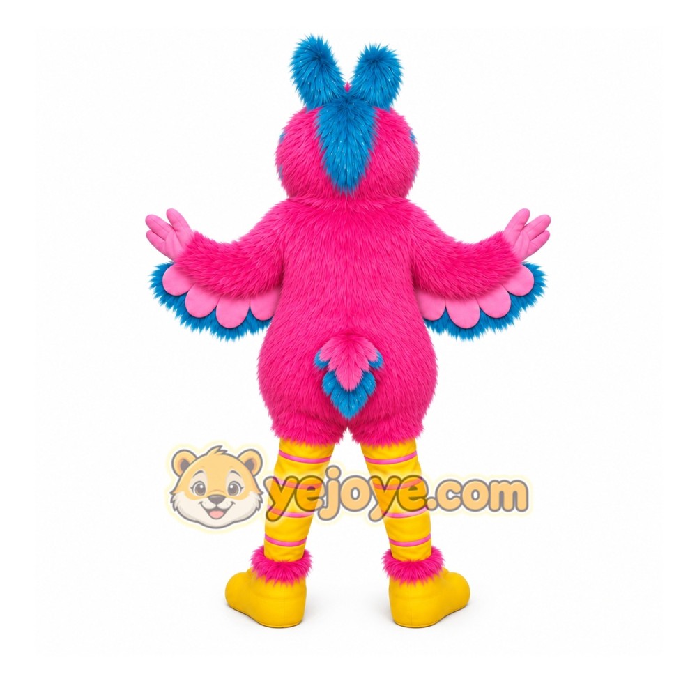 Pink Bird Mascot Costume with Custom Logo Pink Bird Mascot Costume with Custom Logo