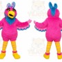 Pink Bird Mascot Costume with Custom Logo