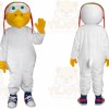 White Bird Mascot Costume with Custom Logo