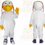 White Bird Mascot Costume with Custom Logo