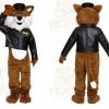 Brown Cat Mascot Costume with Custom Logo