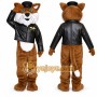 Brown Cat Mascot Costume with Custom Logo