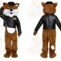 Brown Cat Mascot Costume with Custom Logo