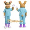 Tan Rabbit Mascot Costume with Custom Logo Tan Rabbit Mascot Costume with Custom Logo