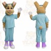 Tan Rabbit Mascot Costume with Custom Logo