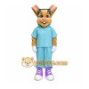 Tan Rabbit Mascot Costume with Custom Logo Tan Rabbit Mascot Costume with Custom Logo