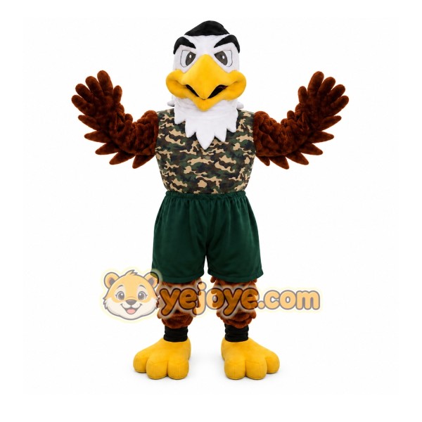 Brown Eagle Mascot Costume with Custom Logo Brown Eagle Mascot Costume with Custom Logo