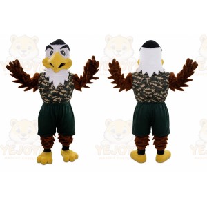 Brown Eagle Mascot Costume with Custom Logo