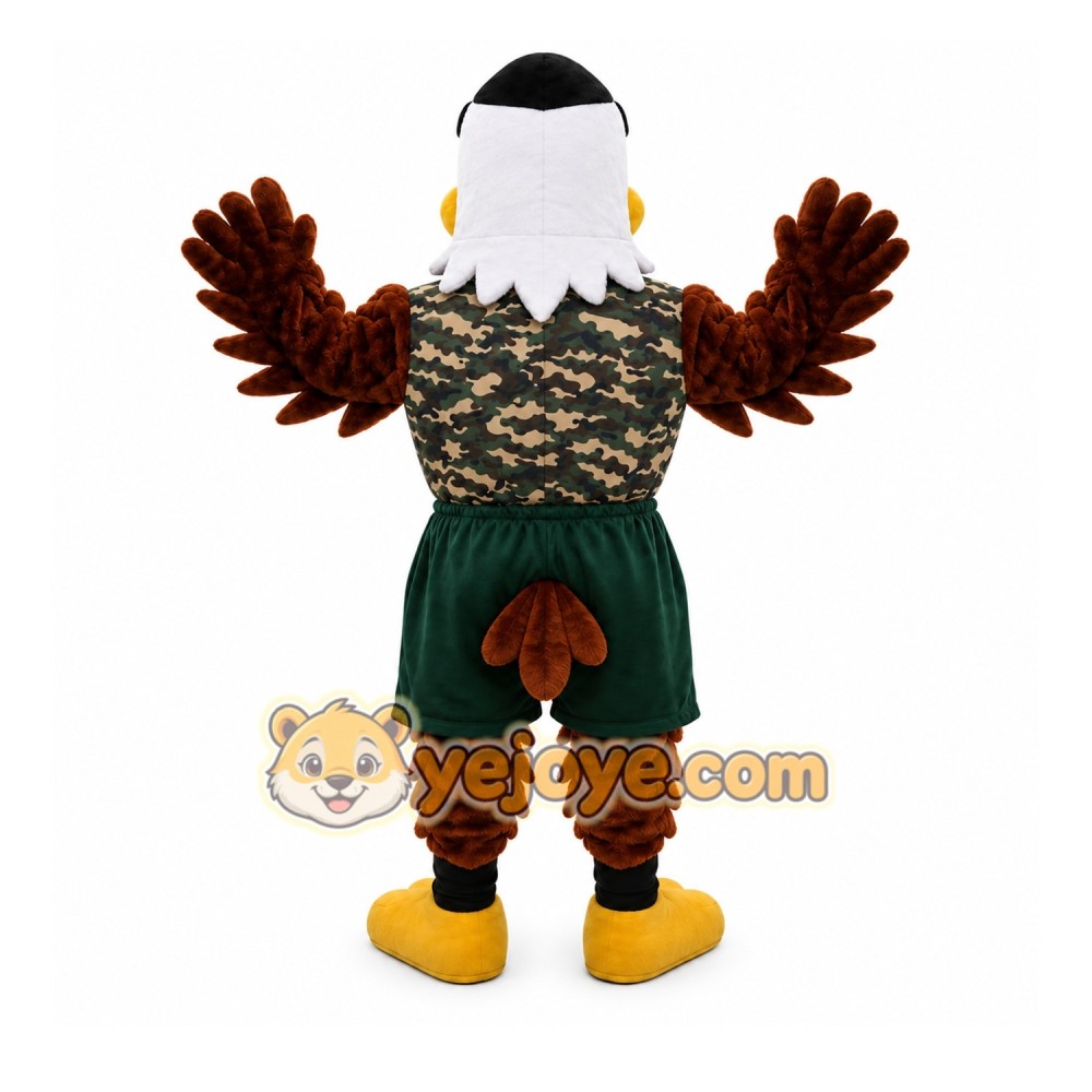Brown Eagle Mascot Costume with Custom Logo Brown Eagle Mascot Costume with Custom Logo