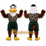 Brown Eagle Mascot Costume with Custom Logo