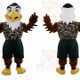 Brown Eagle Mascot Costume with Custom Logo