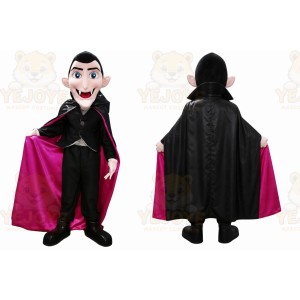 Black Vampire Mascot Costume with Custom Logo